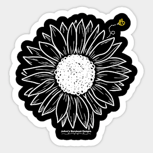 Sunflower and Bee Design Sticker